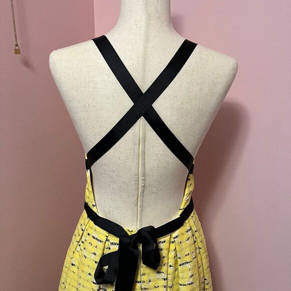 NWT ASOS Lace Stripe Midi Dress with Cross Back Size 8 - Picture 5 of 5